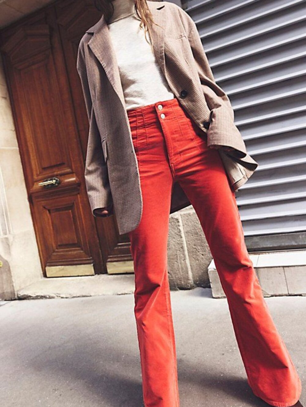We The Free | Free People Jayde Cord Flare Red Corduroy Pants | Size 24